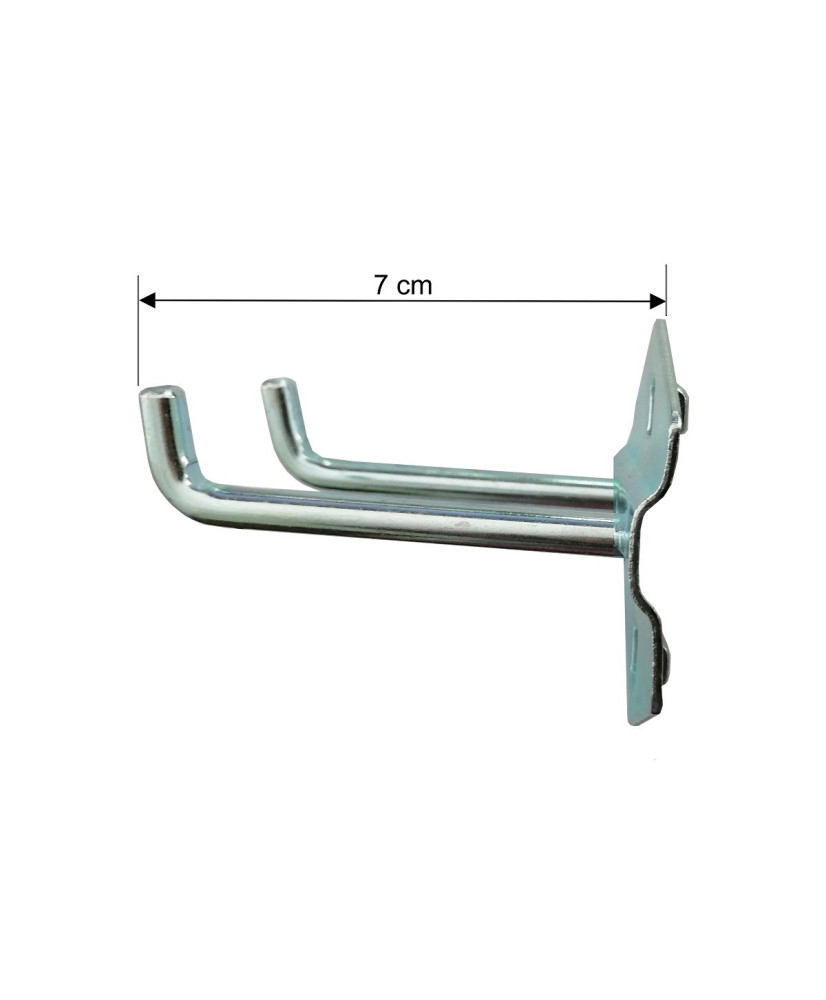 Haczyk do ścianki perforowanej podwójny dł 7cm FR3941