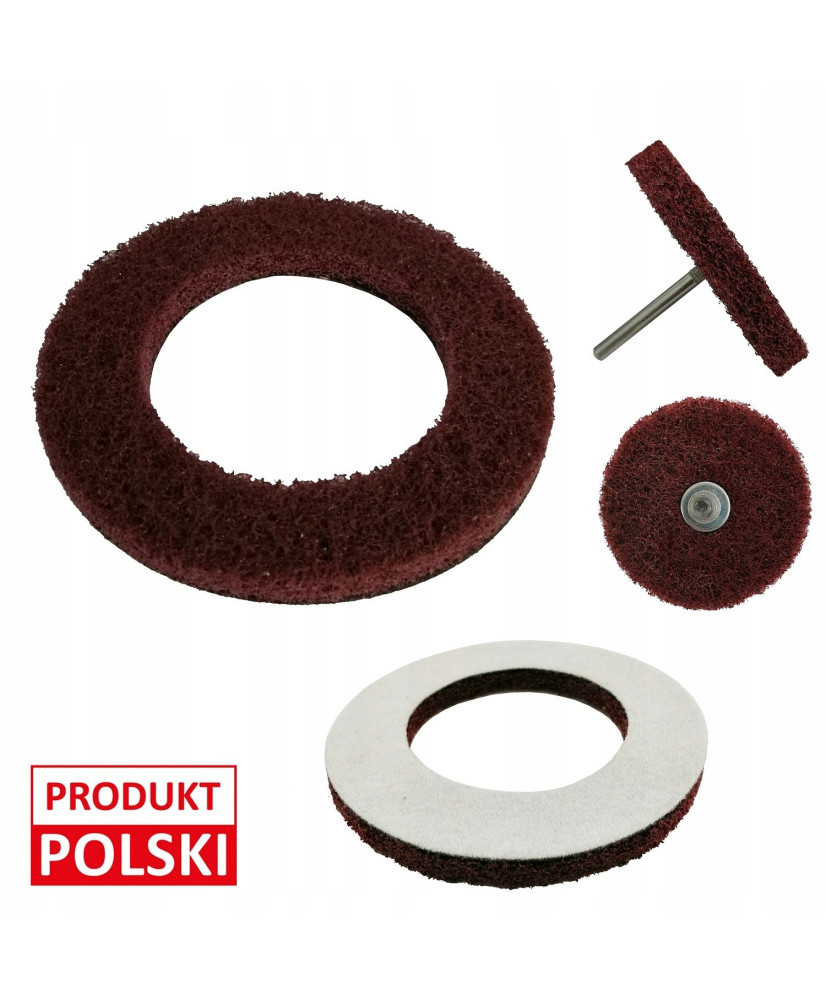Włóknina CRS COARSE krążek dysk ściernica Ø150mm + Ø90mm WŁOSY MURZYNA FR8112 + FR8113 Włóknina CRS COARSE krążek dysk ściernica Ø150mm + Ø90mm WŁOSY MURZYNA FR8112 + FR8113