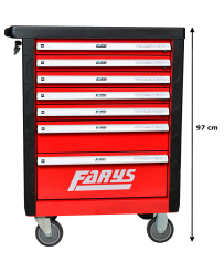 Szafka warsztatowa narzędziowa wózek czerwony + Latarka LED GRATIS   FR4033C + FR8072
