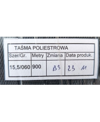 Taśma Poliestrowa 15,5/060, 900-1750 mb czarna bandówka TP1