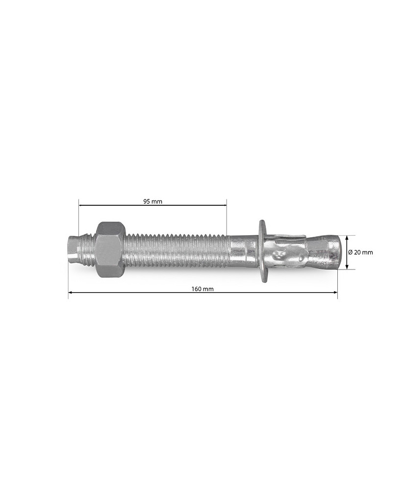 Kotwa montażowa stalowa pierścieniowa kołek Ø20x160mm