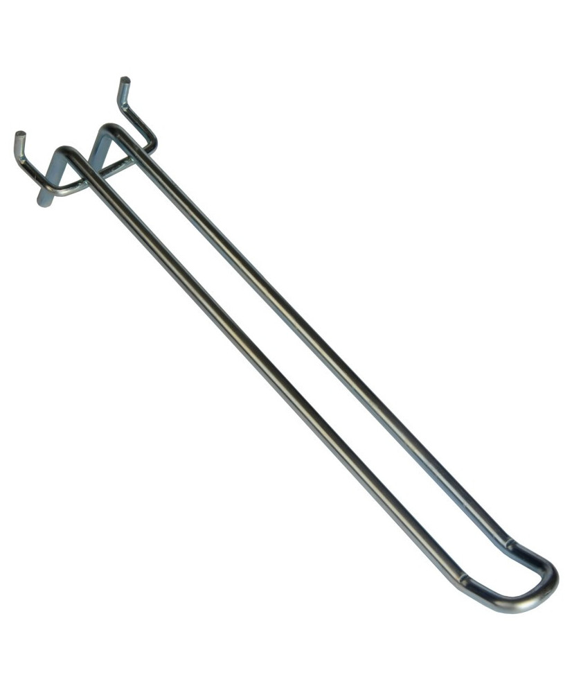 Haczyk uchwyt do regału metalowego sklepowego podwójny 26 cm