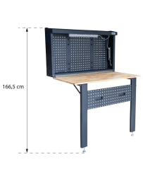 STÓŁ WARSZTATOWY SKŁADANY z lampą LED i gniazdkami FR4021 OUTLET