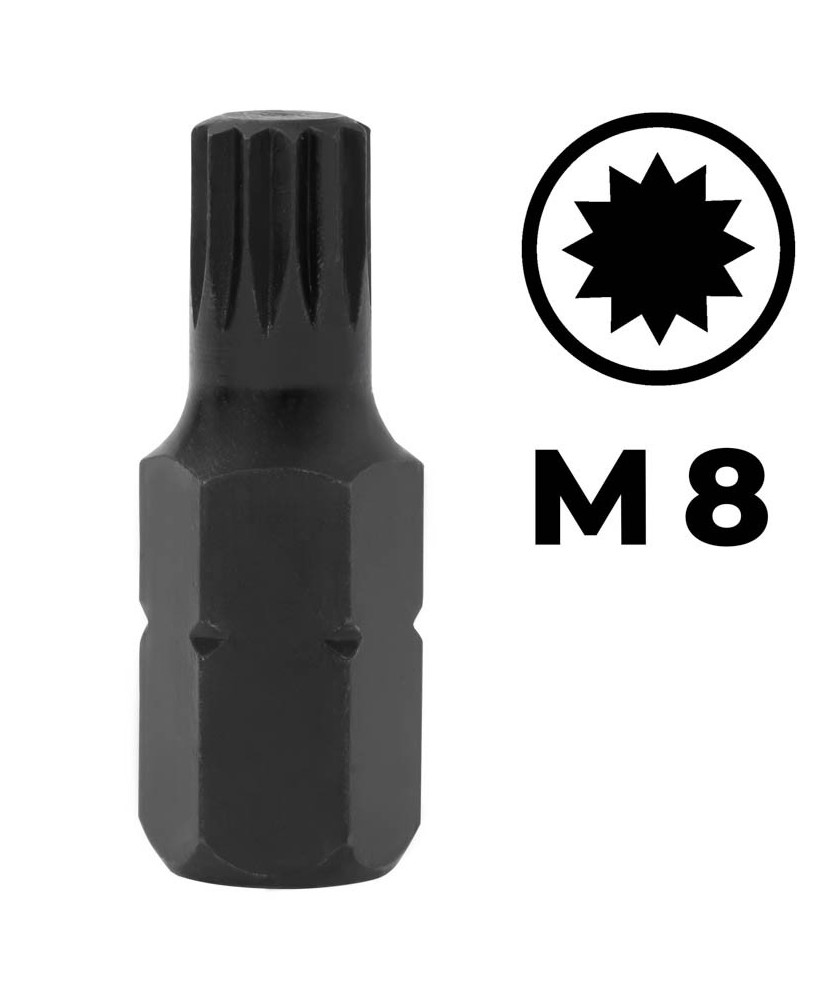BIT KOŃCÓWKA GROT SPLINE M8 długość 30mm FR0478 BIT KOŃCÓWKA GROT SPLINE M8 długość 30mm FR0478