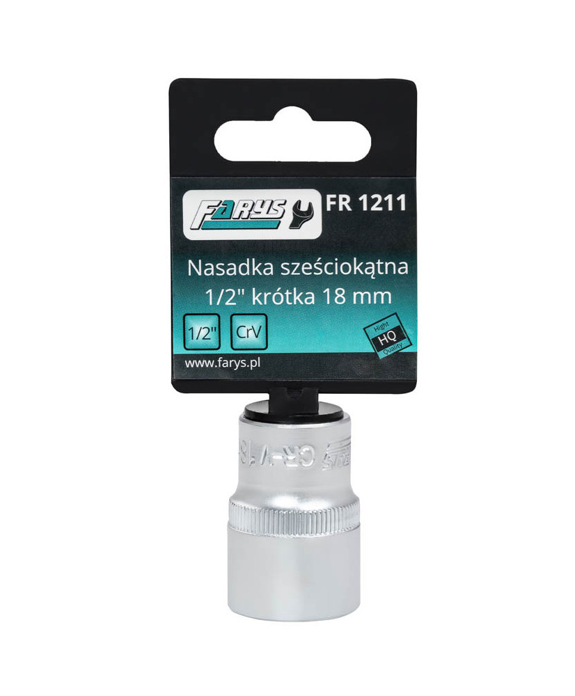 Nasadka 18mm 1/2"  sześciokątna krótka FR1211