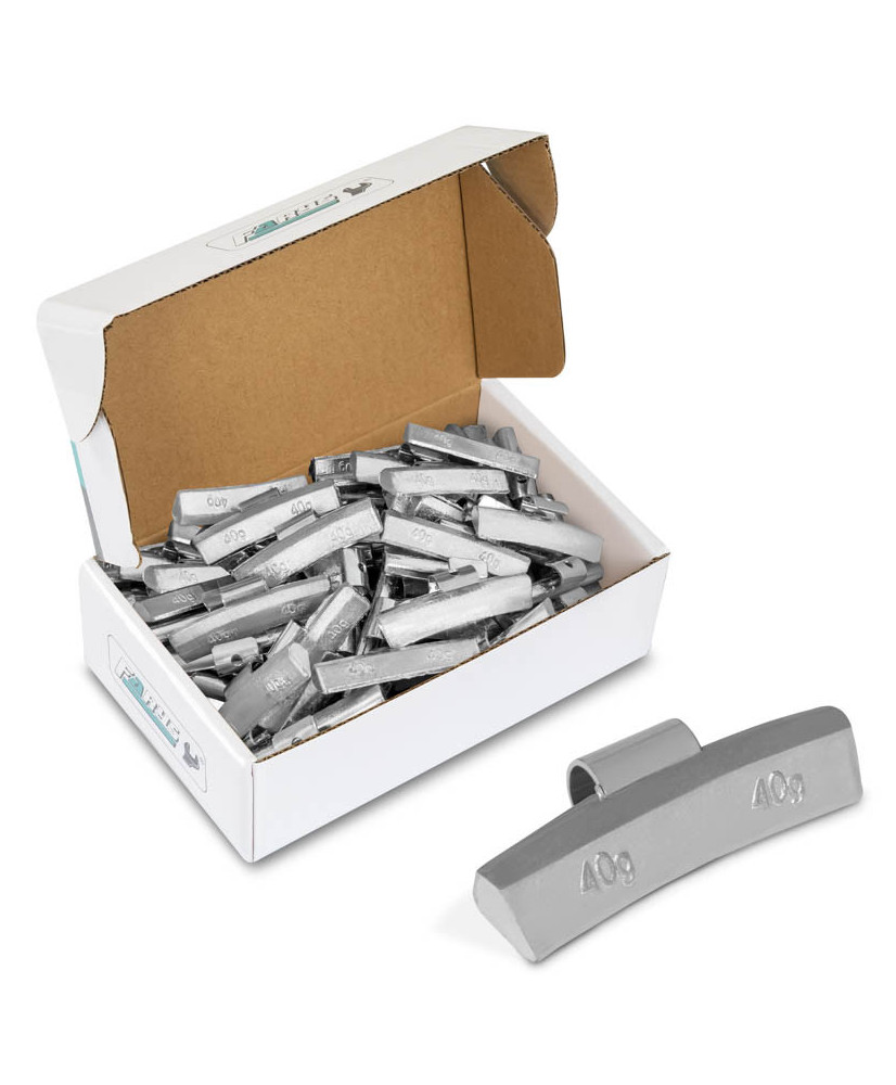 Ciężarki 40g ołowiane (Pb) nabijane do felg aluminiowych (ALU) opakowanie 50szt. Ciężarki 40g ołowiane (Pb) nabijane do felg aluminiowych (ALU) opakowanie 50szt.