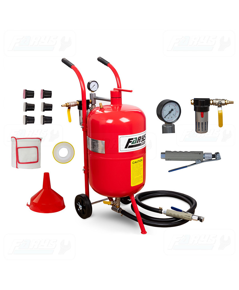 Piaskarka syfonowa oczyszczarka mobilna 38l zawory 1/2" FR7012 C - OUTLET 2
