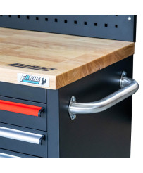 Duży stół warsztatowy z drewnianym blatem