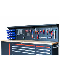 Duży stół warsztatowy z drewnianym blatem