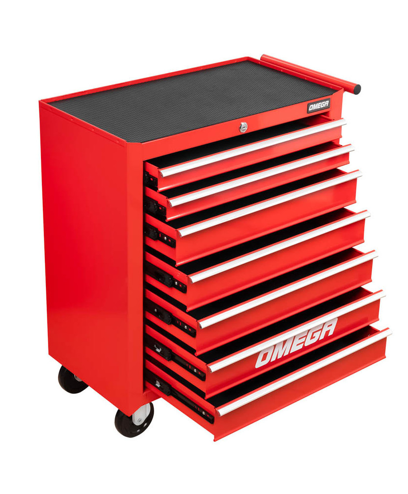 Czerwona szafka warsztatowa mobilny wózek narzędziowy 7 szuflad FR4027C OUTLET