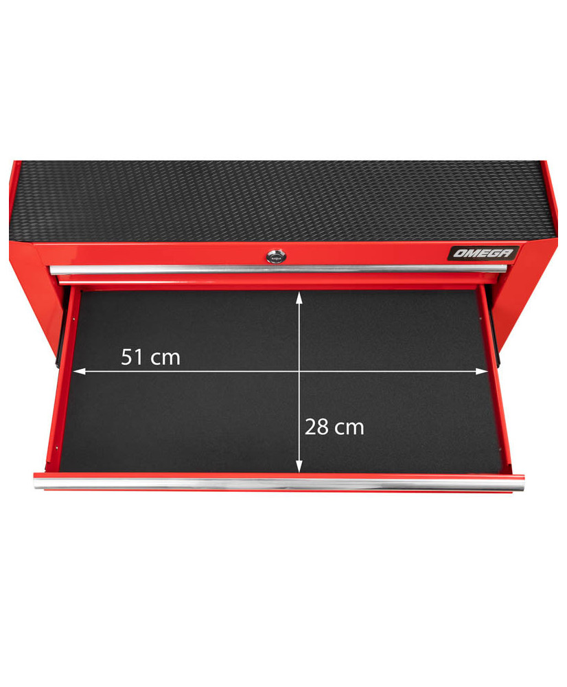 Czerwona szafka warsztatowa mobilny wózek narzędziowy 7 szuflad FR4027C OUTLET