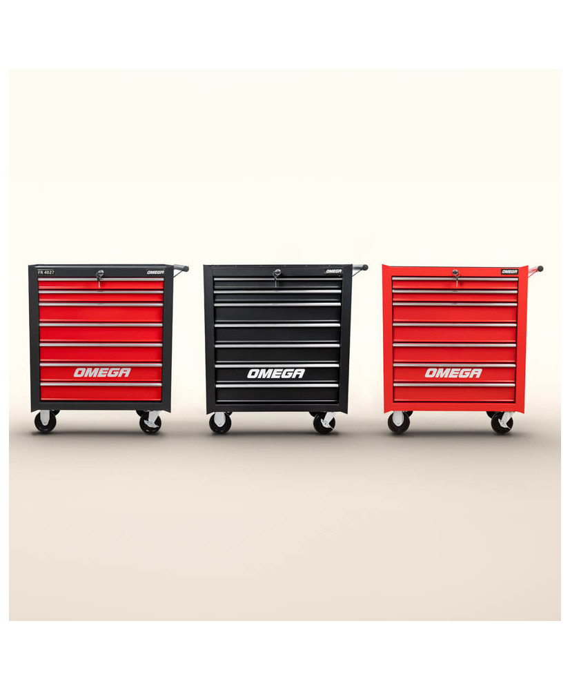 Czerwona szafka warsztatowa mobilny wózek narzędziowy 7 szuflad FR4027C OUTLET