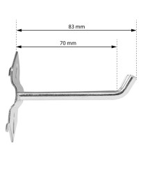 Haczyk do ścianki perforowanej podwójny dł 7cm FR3941