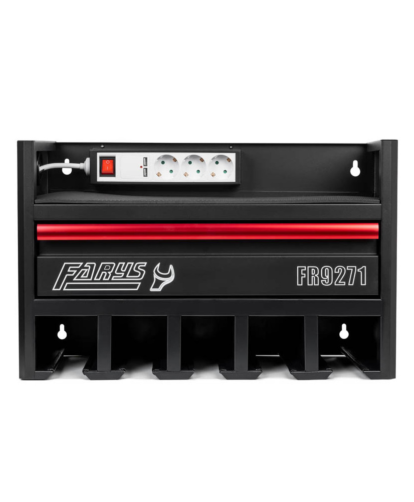 Szafka wisząca z szufladą na elektronarzędzia Milwaukee Makita z gniazdem 230V FR9271W