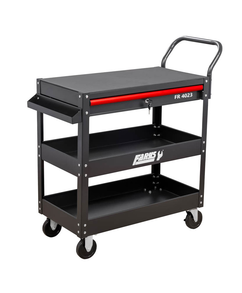 Wózek narzędziowy warsztatowy serwisowy 3 półki szuflada  FR4023 OUTLET NOWY