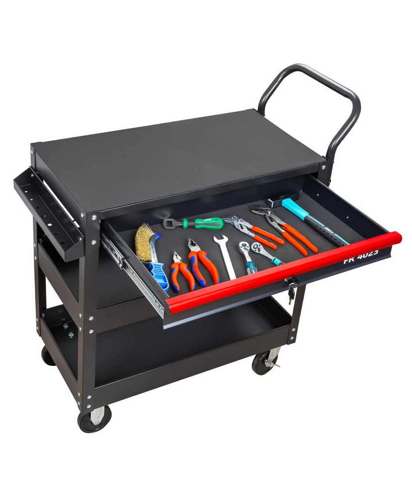 Wózek narzędziowy warsztatowy serwisowy 3 półki szuflada  FR4023 OUTLET NOWY