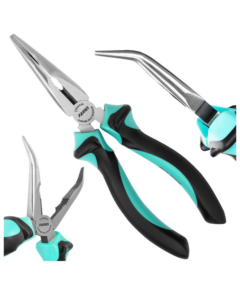 Szczypce wydłużone wygięte odgięte 200 mm FR00546