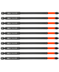 10x Bity WKRĘTARKI MAGNETYCZNE PH2 150 mm Końcówki wkrętakowe Groty FR2356