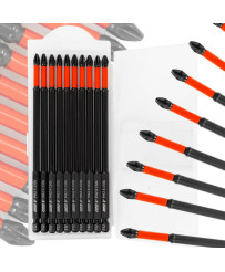 10x Bity WKRĘTARKI MAGNETYCZNE PH2 150 mm Końcówki wkrętakowe Groty FR2356