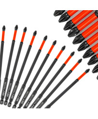 10x Bity WKRĘTARKI MAGNETYCZNE PH2 150 mm Końcówki wkrętakowe Groty FR2356