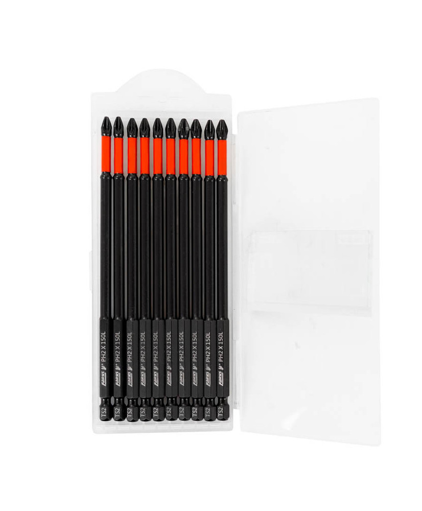 10x Bity WKRĘTARKI MAGNETYCZNE PH2 150 mm Końcówki wkrętakowe Groty FR2356
