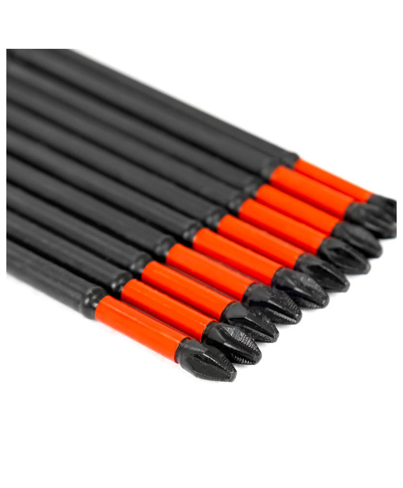 10x Bity WKRĘTARKI MAGNETYCZNE PH2 150 mm Końcówki wkrętakowe Groty FR2356