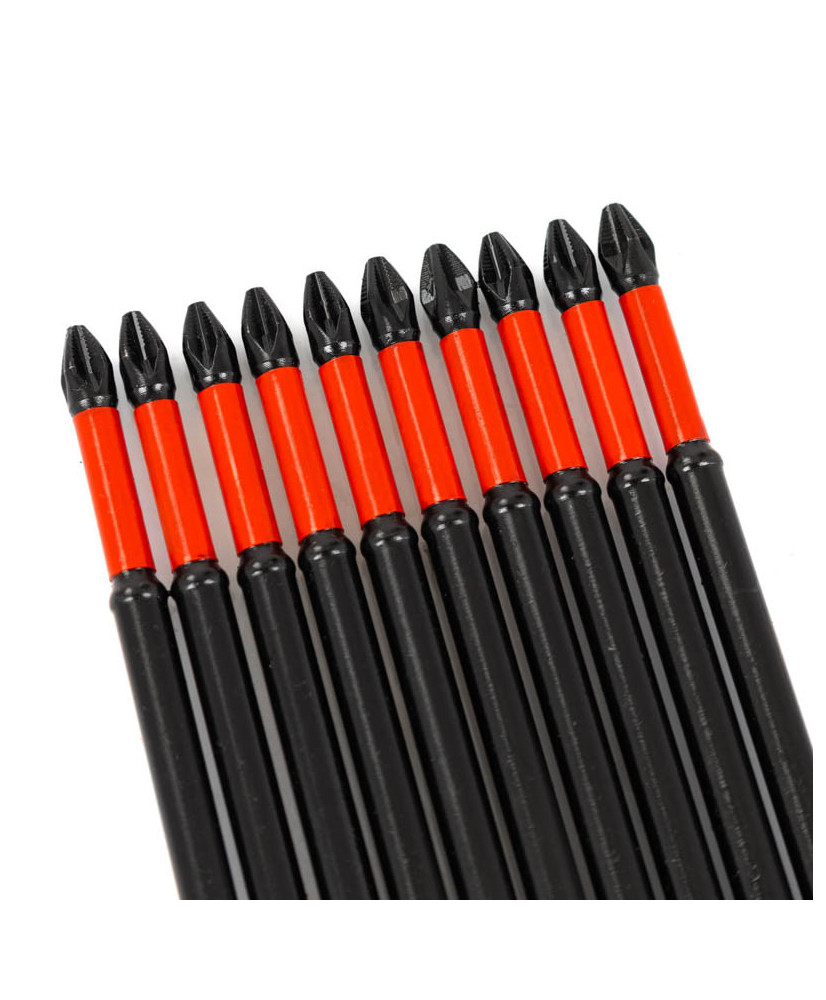 10x Bity WKRĘTARKI MAGNETYCZNE PH2 150 mm Końcówki wkrętakowe Groty FR2356