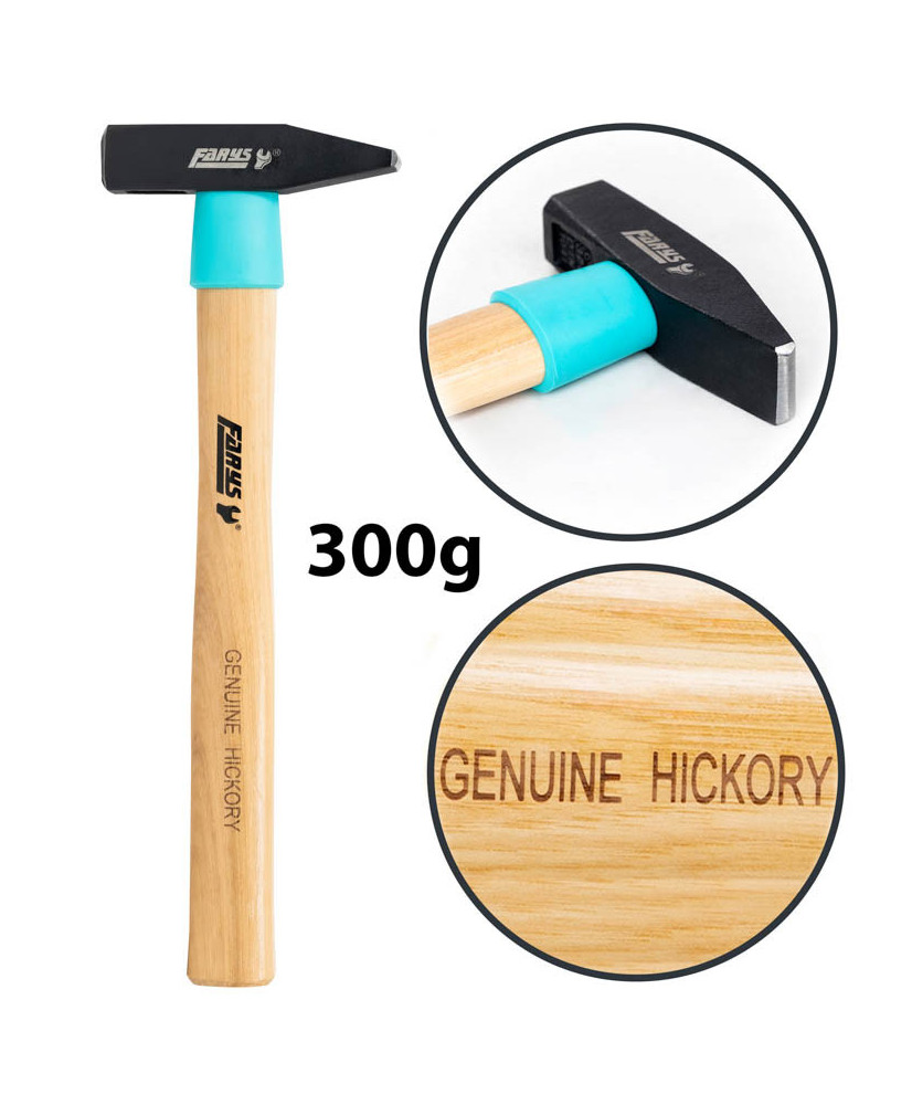 Zestaw młotków ślusarskich z drewnianym trzonkiem młotki 300g, 500g, 800g - FR9762, FR9764, FR9766