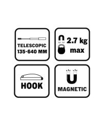 CHWYTAK MAGNETYCZNY TELESKOPOWY 135-640mm MOCNY MAGNES FR9303