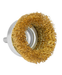 Szczotka czołowa z trzpieniem 50 mm, drut mosiężny, 0.3 mm FR9408