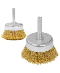 Szczotka czołowa z trzpieniem 50 mm, drut mosiężny, 0.3 mm FR9408
