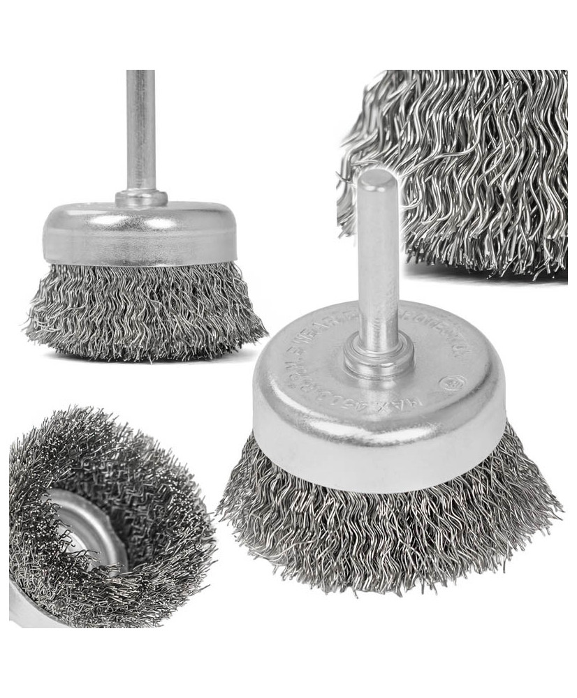 Szczotka czołowa z trzpieniem 50 mm, drut ze stali nierdzewnej FR9406