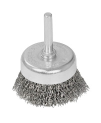 Szczotka czołowa z trzpieniem 75 mm, drut ze stali nierdzewnej 0.3 mm FR9407