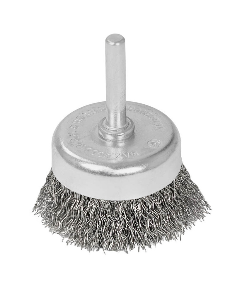 Szczotka czołowa z trzpieniem 75 mm, drut ze stali nierdzewnej 0.3 mm FR9407