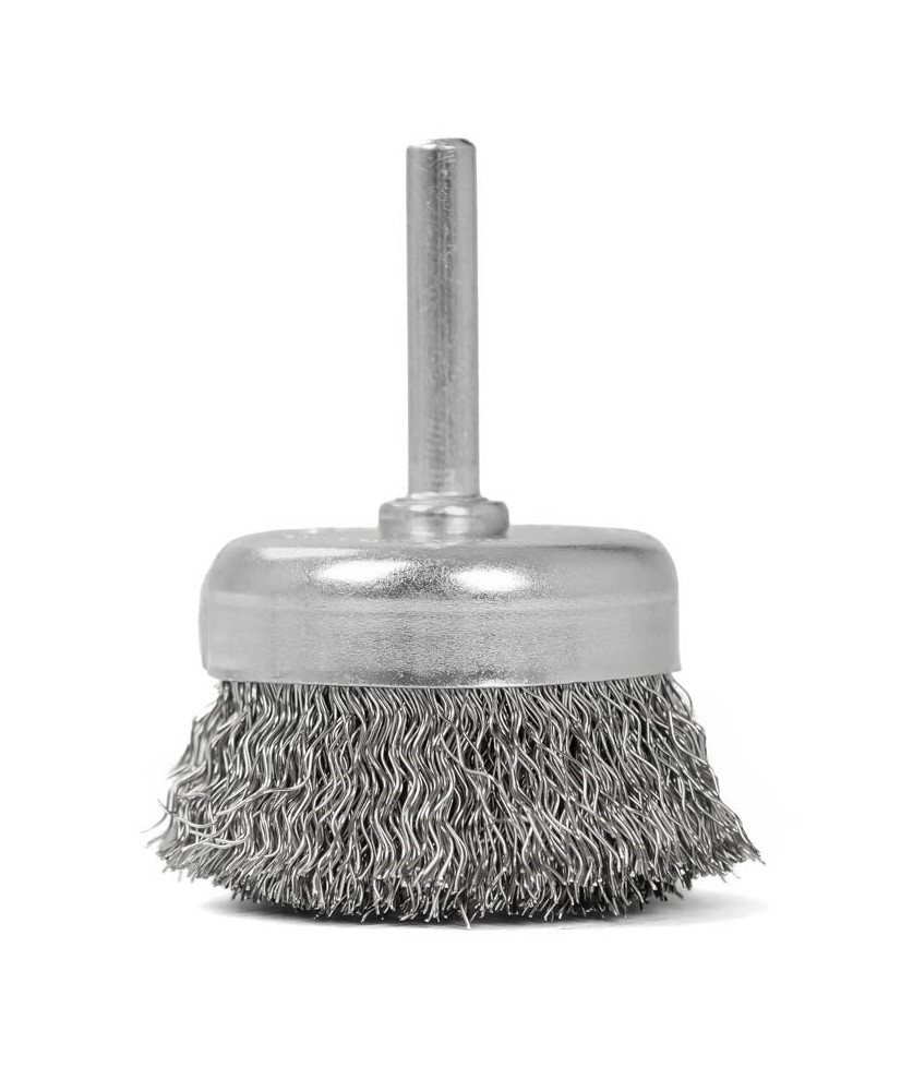 Szczotka czołowa z trzpieniem 75 mm, drut ze stali nierdzewnej 0.3 mm FR9407