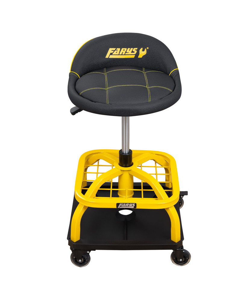 Stołek taboret warsztatowy siedzisko obrotowe na kołach z hamulcem FR9227