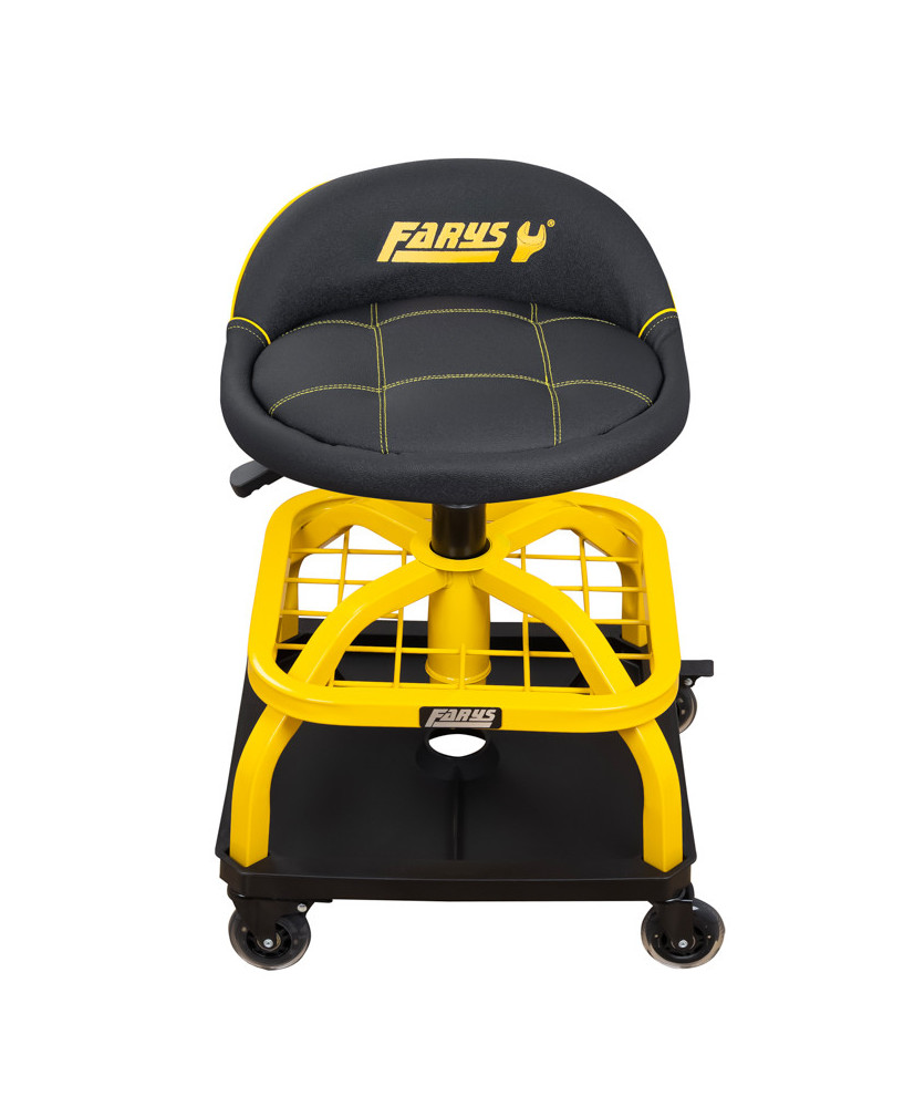 Stołek taboret warsztatowy siedzisko obrotowe na kołach z hamulcem FR9227