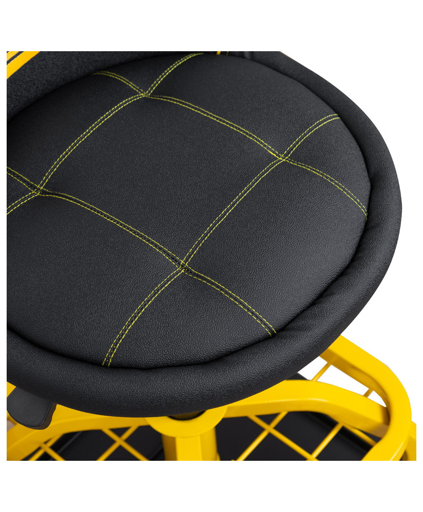 Stołek taboret warsztatowy siedzisko obrotowe na kołach z hamulcem FR9227