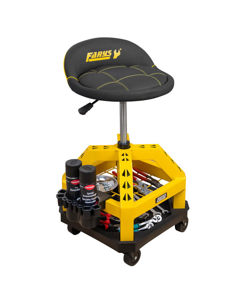 Stołek warsztatowy masywny siedzisko na kółkach obrotowy FR9228