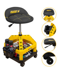 Stołek taboret warsztatowy masywny siedzisko na kółkach obrotowy FR9228