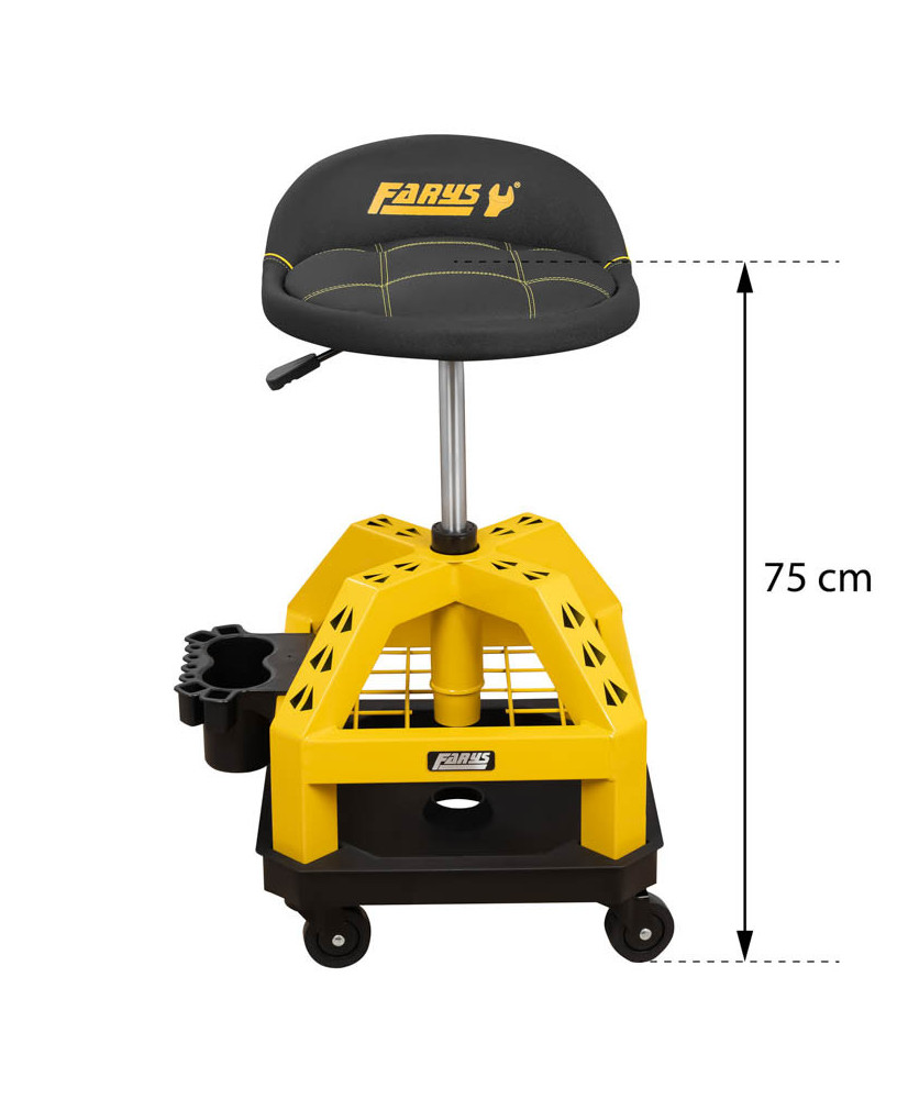 Stołek taboret warsztatowy masywny siedzisko na kółkach obrotowy FR9228