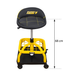 Stołek taboret warsztatowy siedzisko obrotowe na kołach z hamulcem FR9227