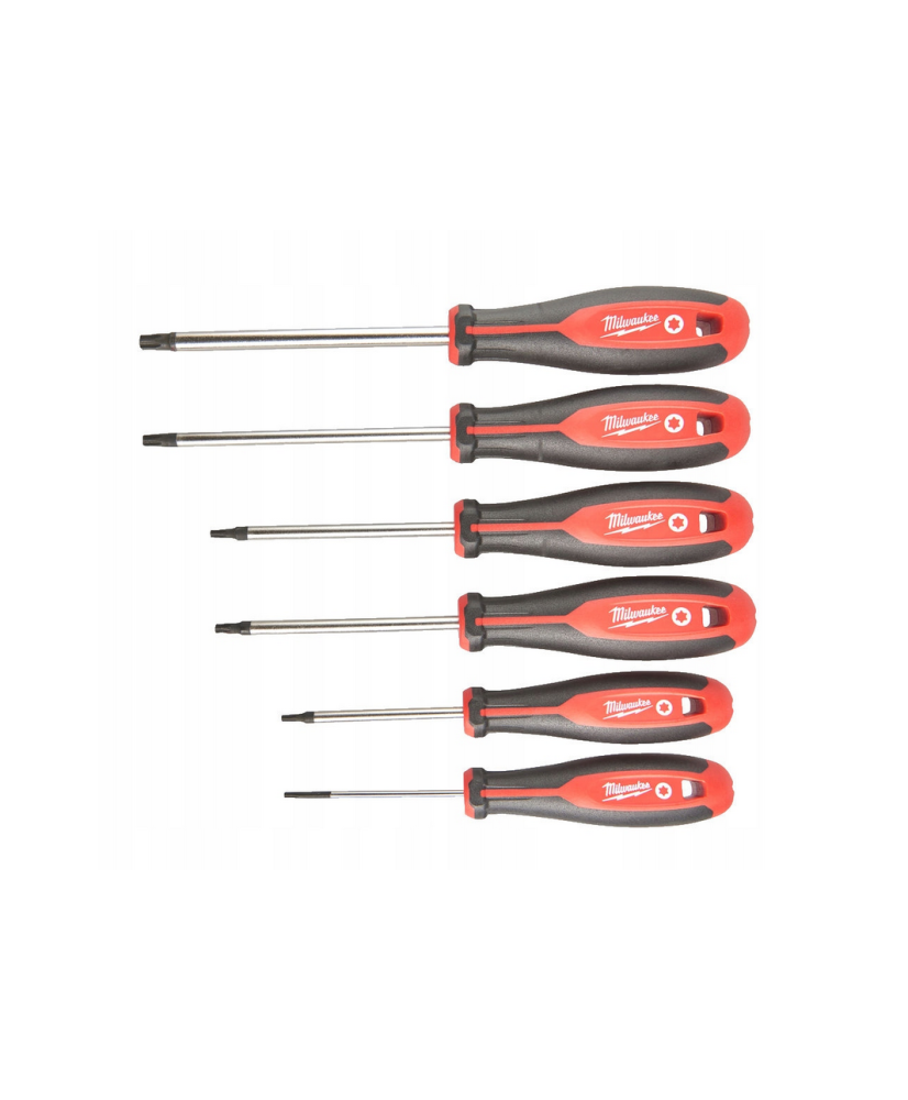 MILWAUKEE - ZESTAW WKRĘTAKÓW MAGNETYCZNYCH TORX T10-T40 - 6 SZT.