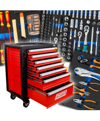 SZAFKA NARZĘDZIOWA WARSZTATOWA NA KÓŁKACH WYPOSAŻENIE 338El. FR4064 NA PIANCE