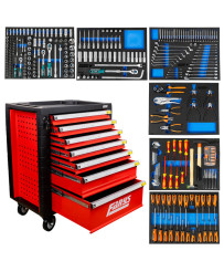 SZAFKA NARZĘDZIOWA WARSZTATOWA NA KÓŁKACH WYPOSAŻENIE 338El. FR4064 NA PIANCE