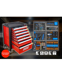 SZAFKA NARZĘDZIOWA WARSZTATOWA NA KÓŁKACH WYPOSAŻENIE 338El. FR4064 NA PIANCE