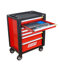 SZAFKA NARZĘDZIOWA WARSZTATOWA NA KÓŁKACH WYPOSAŻENIE 338El. FR4064 NA PIANCE