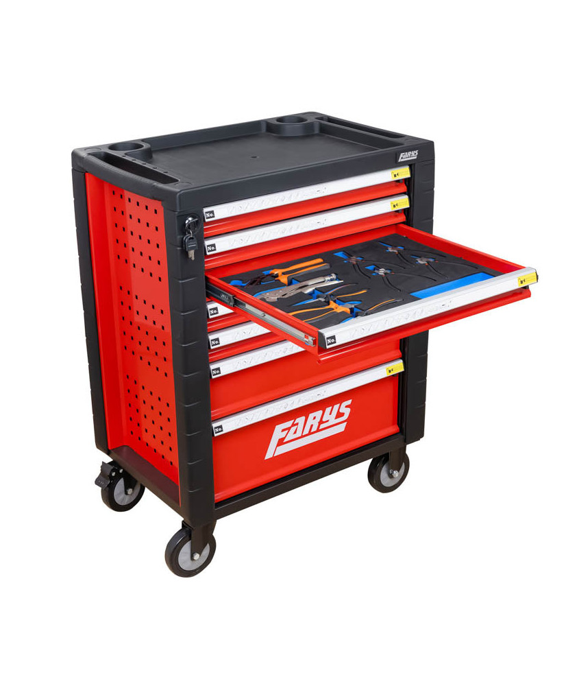 SZAFKA NARZĘDZIOWA WARSZTATOWA NA KÓŁKACH WYPOSAŻENIE 338El. FR4064 NA PIANCE