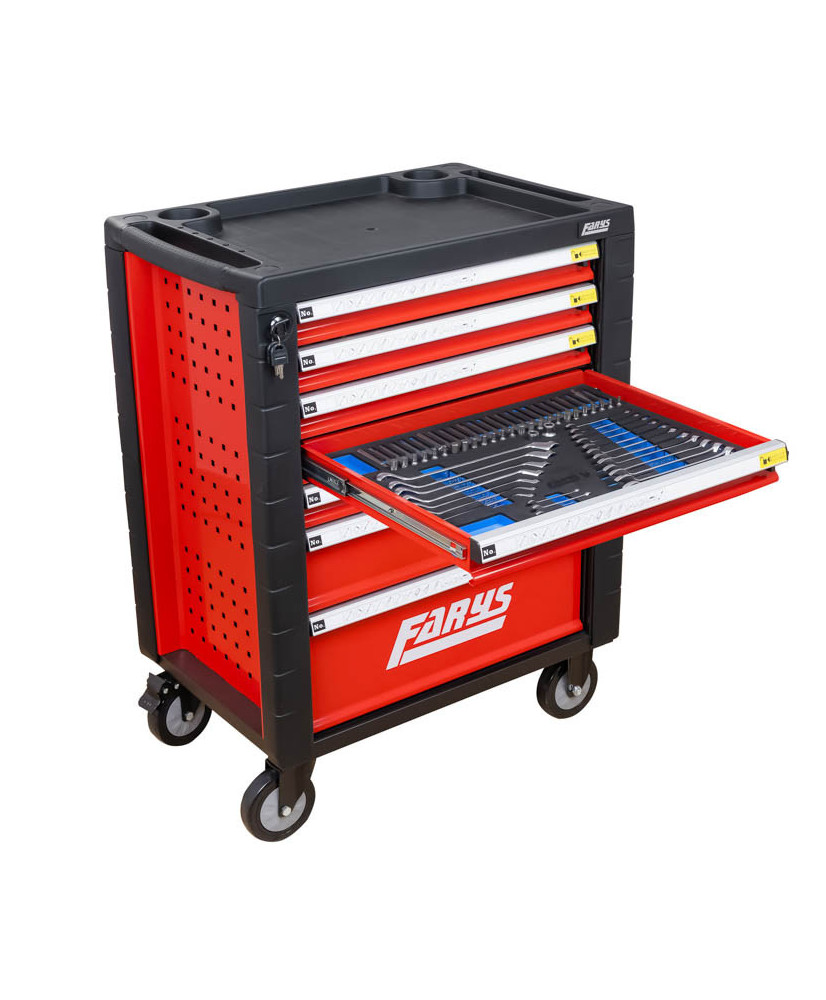 SZAFKA NARZĘDZIOWA WARSZTATOWA NA KÓŁKACH WYPOSAŻENIE 338El. FR4064 NA PIANCE