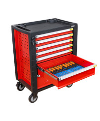 SZAFKA NARZĘDZIOWA WARSZTATOWA NA KÓŁKACH WYPOSAŻENIE 338El. FR4064 NA PIANCE
